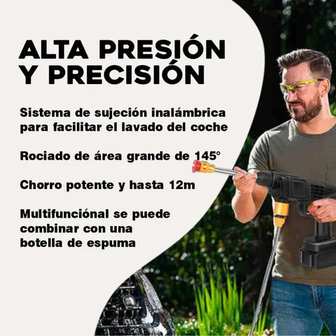 HIDROLAVADORA PORTATIL ALTA PRESIÓN DOBLE BATERIA