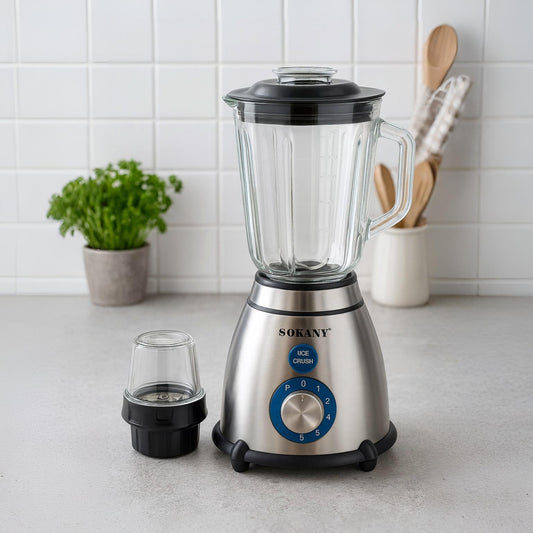 Licuadora Sokany® 5 Velocidades 1.5 Litros de 800W de Potencia + Vaso Triturador