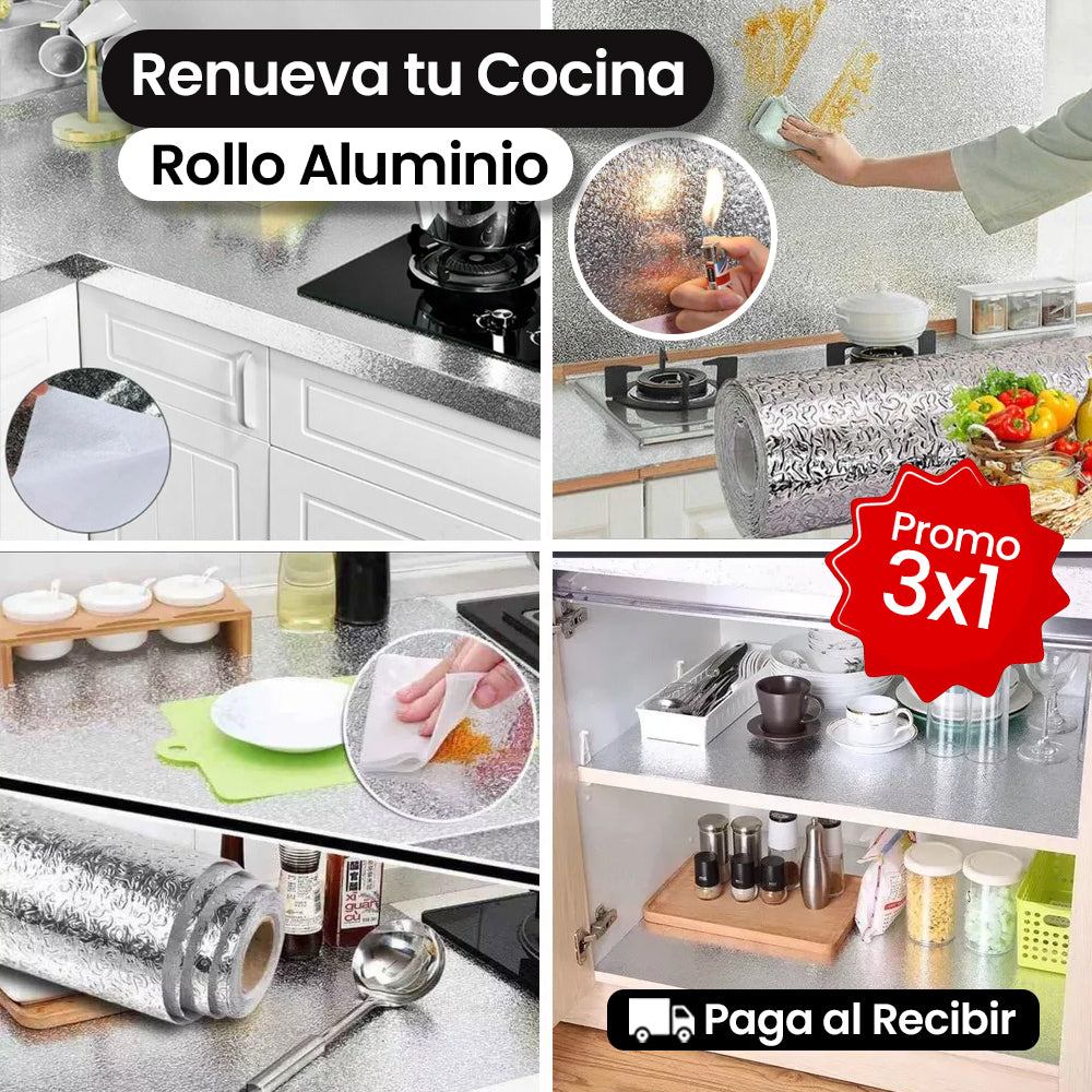 Papel Adhesivo para Forrar Tipo Marmol y Aluminio x3 unidades