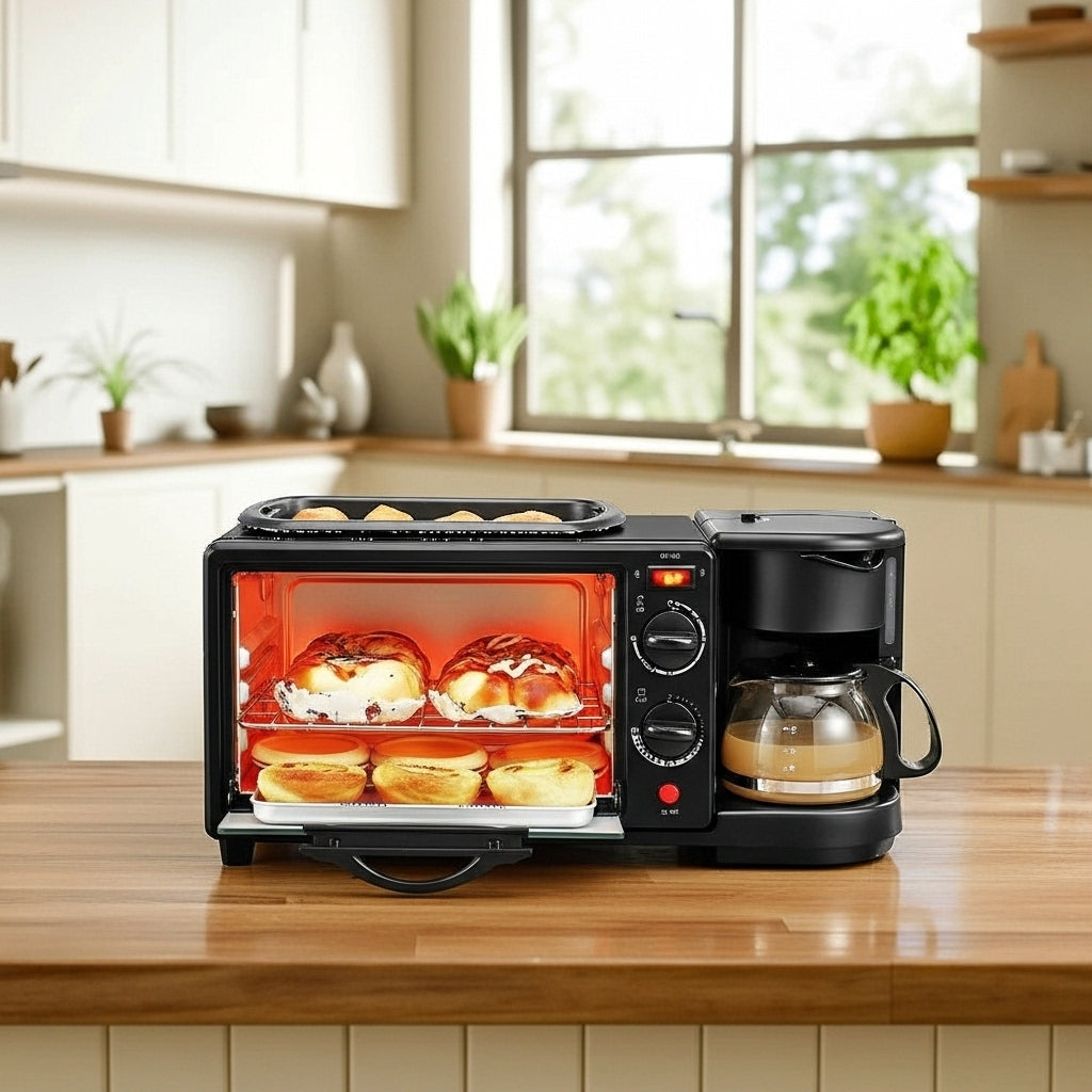 Horno 3 en 1 multifuncional Sokany - Horno Parrilla y Cafetera