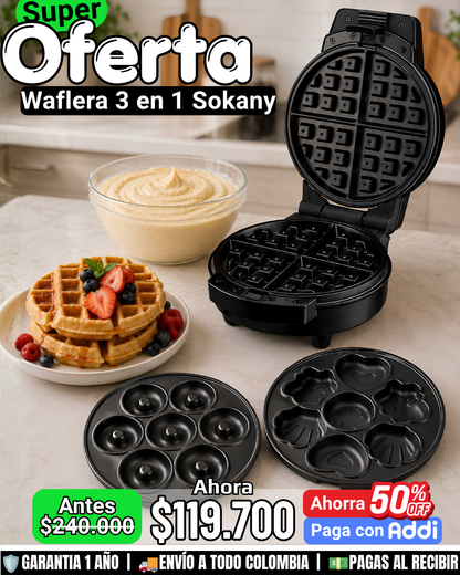 Waflera 3 en 1 Sokany