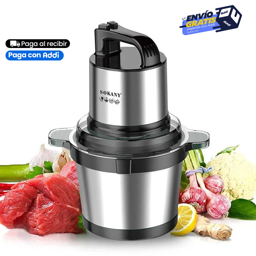 Picadora Eléctrica SOKANY® de 2 L y 4L de Capacidad Con Potencia de 800W