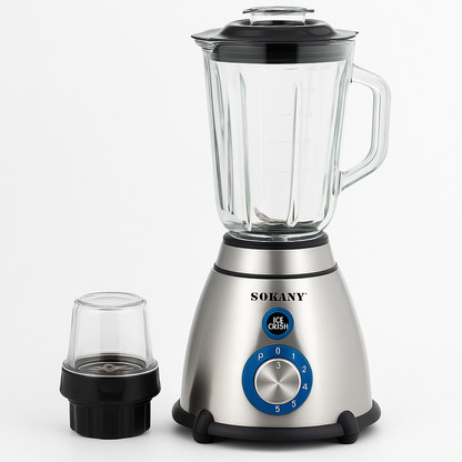 Licuadora Sokany® 5 Velocidades 1.5 Litros de 800W de Potencia + Vaso Triturador