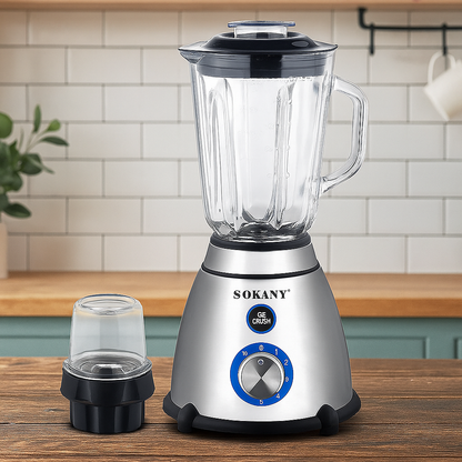 Licuadora Sokany® 5 Velocidades 1.5 Litros de 800W de Potencia + Vaso Triturador
