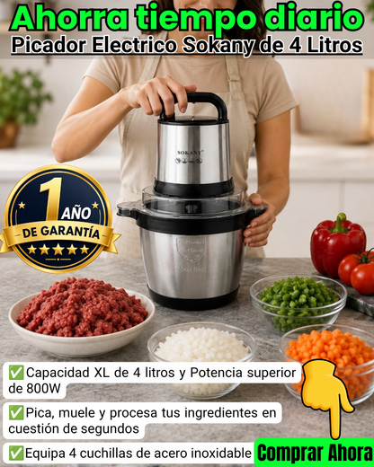 Picador Eléctrico Sokany - 4 Litros
