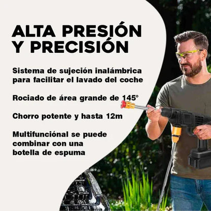 HIDROLAVADORA PORTATIL ALTA PRESIÓN DOBLE BATERIA