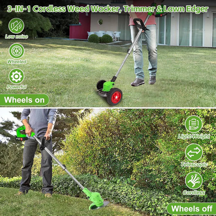 Guadaña  STIHL Eléctrica Profesional Recargable 3 en 1 ⚡️🔋 con Doble Batería y Kit Completo de Más de 20 Accesorios 🌿🛠️