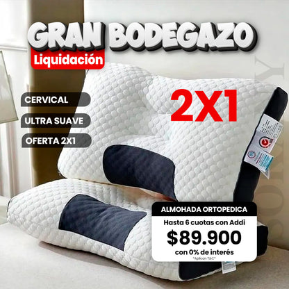 2 Almohadas Ortopédicas Cervicales Ultra Suaves 2x1 Soporte Ergonómico