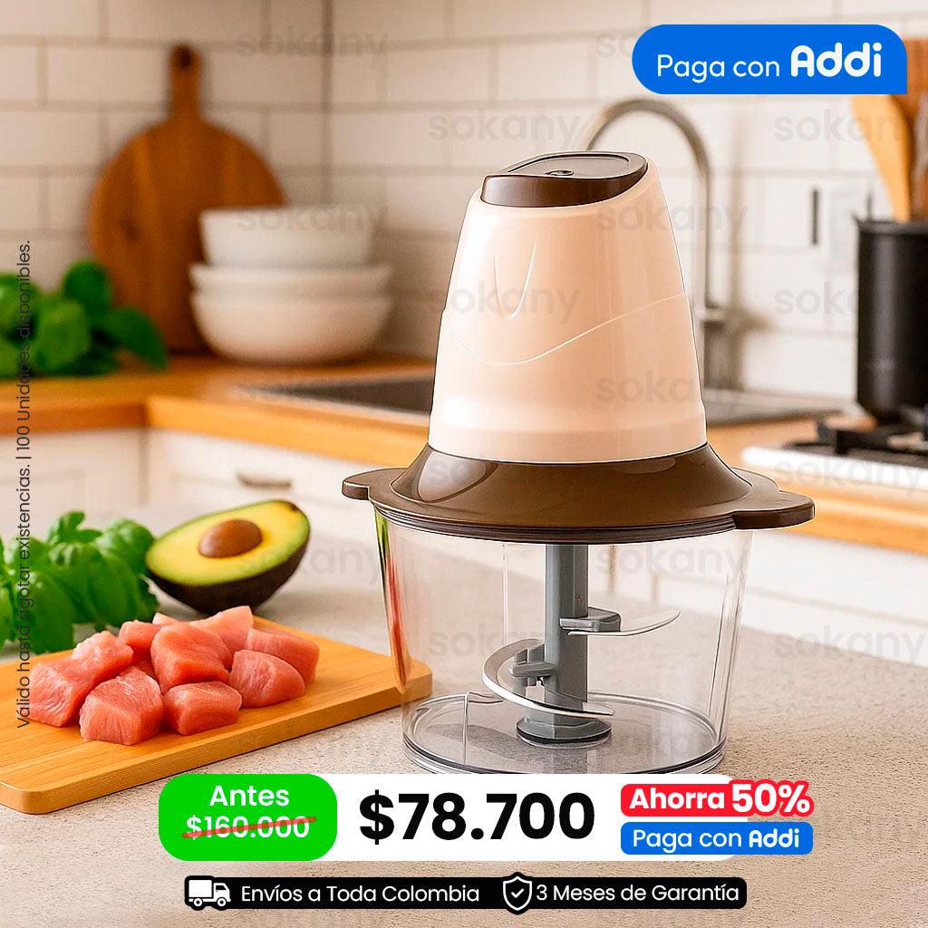 Picadora Eléctrica SOKANY® de 0.7 L - 2 L y 4L de Capacidad Con Potencia de  250W - 400 W y 800 W