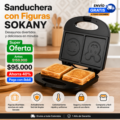 Sanduchera con figuras Sokany