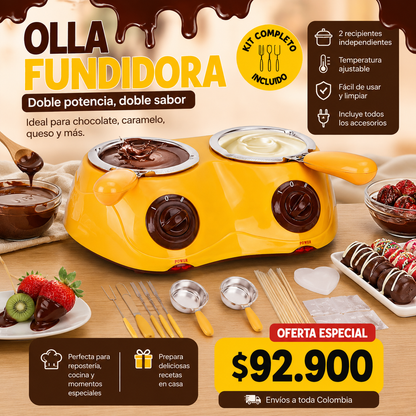 Olla fundidora de chocolate doble