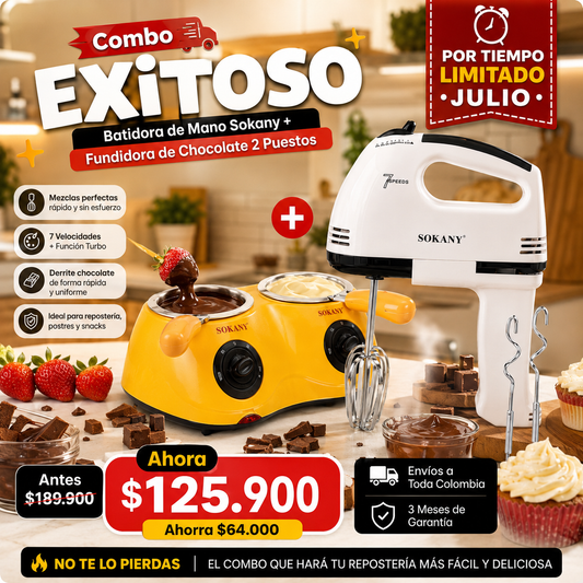 COMBO olla fundidora + batidora de mano SOKANY