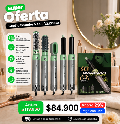 Cepillo secador 5 en 1 aguacate
