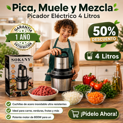 Picador Eléctrico Sokany 4 Litros