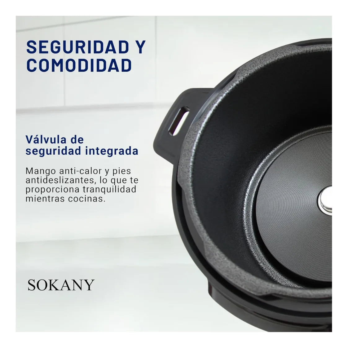 Olla Express Multifuncional Sokany 10 en 1: Digital, Arrocera, Vaporera y Carnes