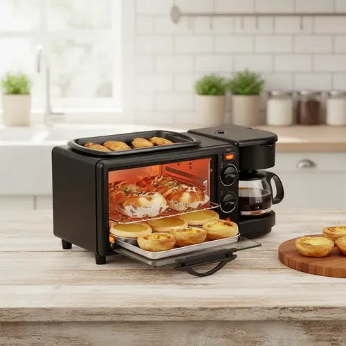 Horno 3 en 1 multifuncional Sokany - Horno Parrilla y Cafetera