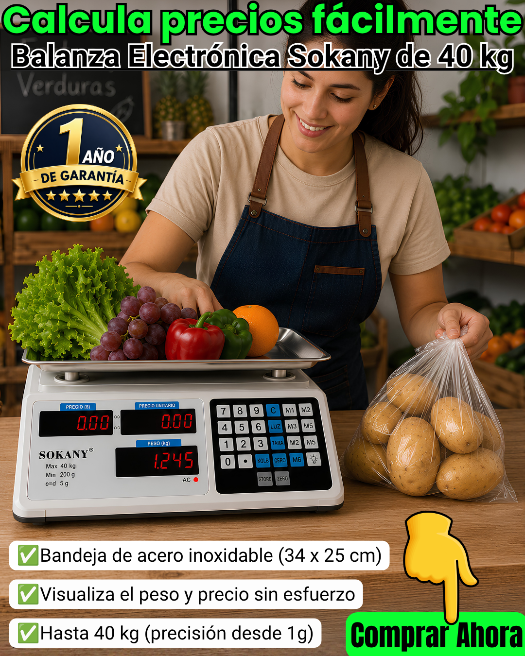 Balanza Digital Sokany de 40KG