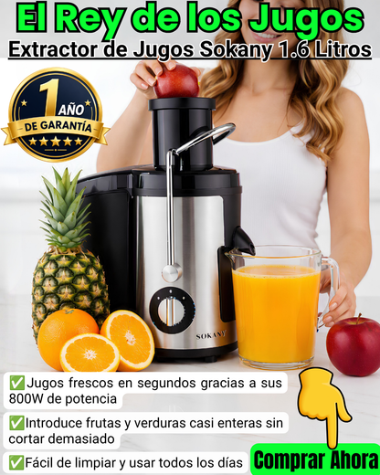 Extractor de Jugos Sokany con Separador de Pulpa –  1.6 Litros