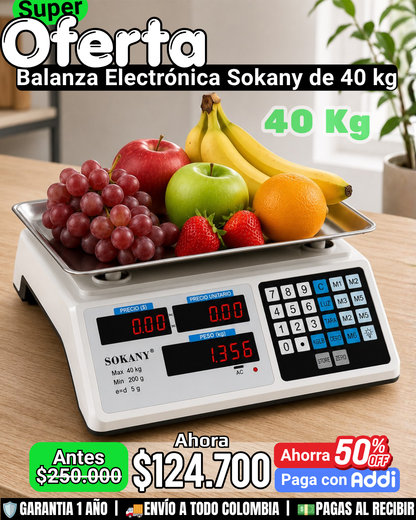 Balanza Digital Sokany de 40KG
