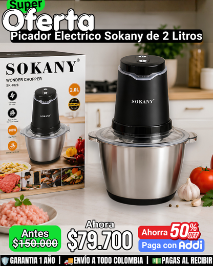 Picador Eléctrico Sokany 2 Litros