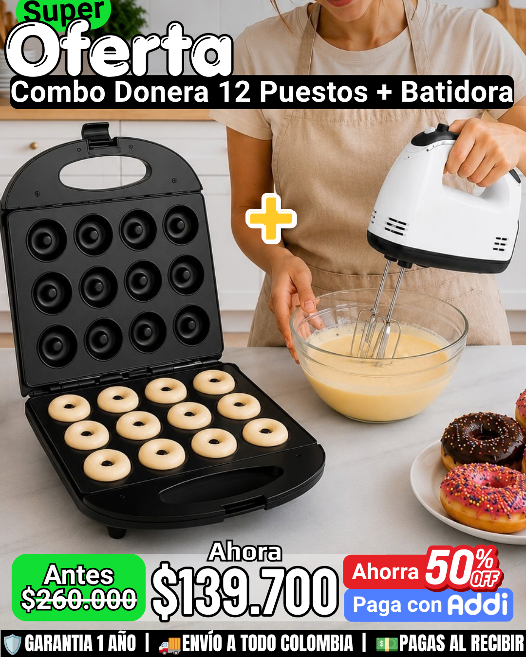 Combo Donera Sokany x12 mas Batidora de mano Sokany