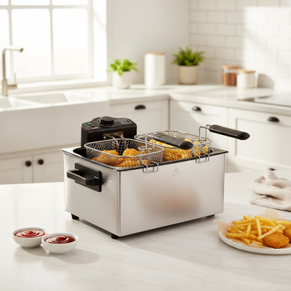 Freidora de Aceite Eléctrica 5 Litros 1200W Acero Inoxidable Sokany