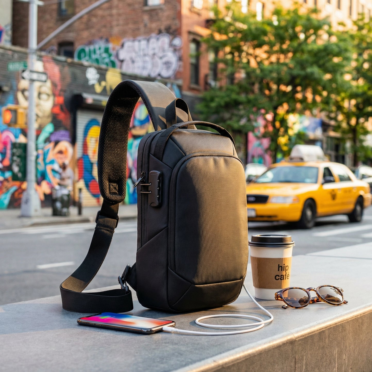 Bolso Canguro AntiRobo Con Puerto USB y Clave de Seguridad