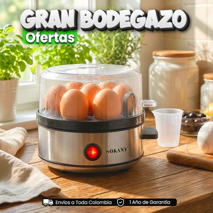 Hervidor De Huevos Sokany Electrico Vaporizador Plateado