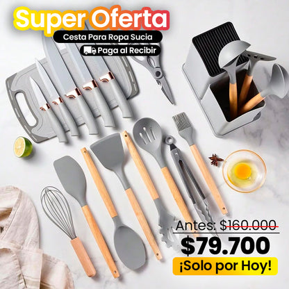 Set de 19 Utensilios de Cocina – Completo, Resistente y Antiadherente