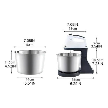 Batidora de Pie Sokany CX-6620 250W 7 Velocidades 2qt Acero Blanco